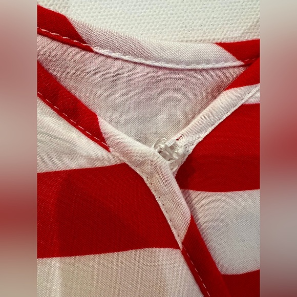 Tipsy Elves American Flag Red and White Striped Jumpsuit Blue Starry Bottom XS - Picture 12 of 15